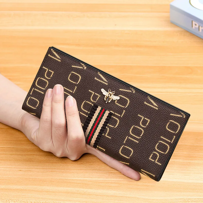 Новинка 2020 Женская Длинная кожаная сумка с защитой от кражи ультратонкая для