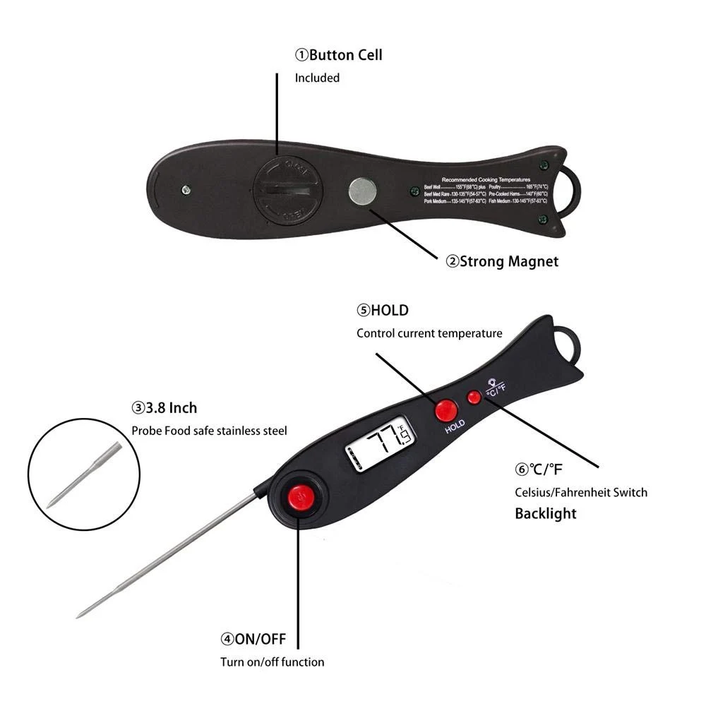 1 шт. цифровой термометр для быстрого чтения мяса Кухонный Термометр