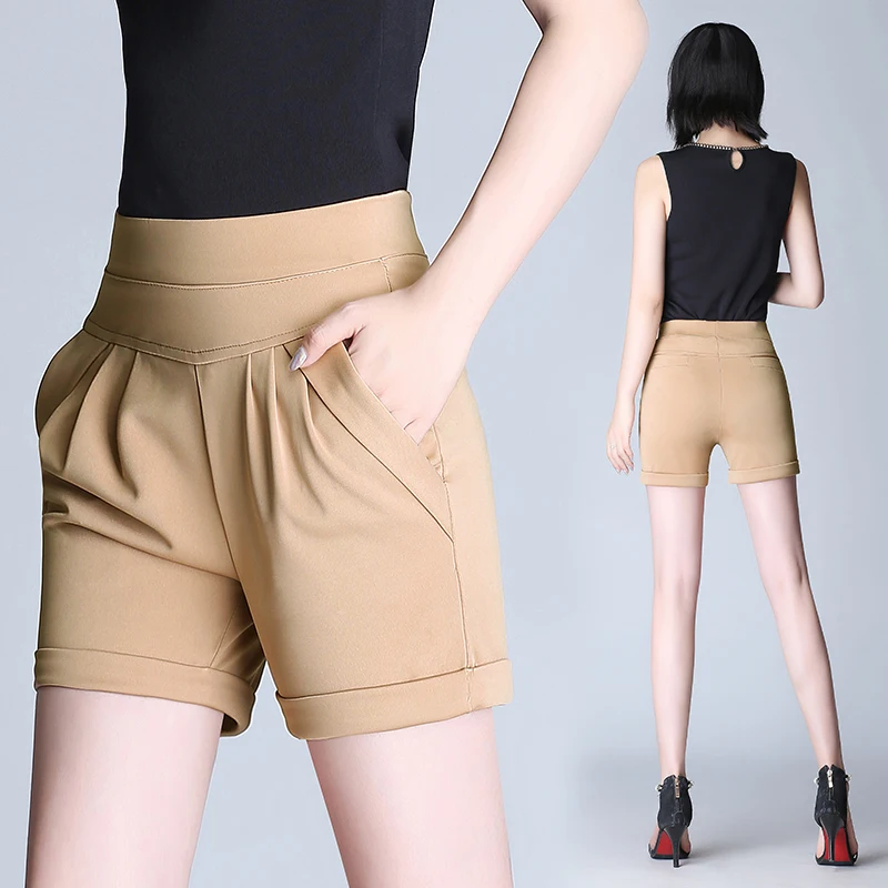 Новинка женские шорты белые черные с высокой талией горячие штаны Харадзюку