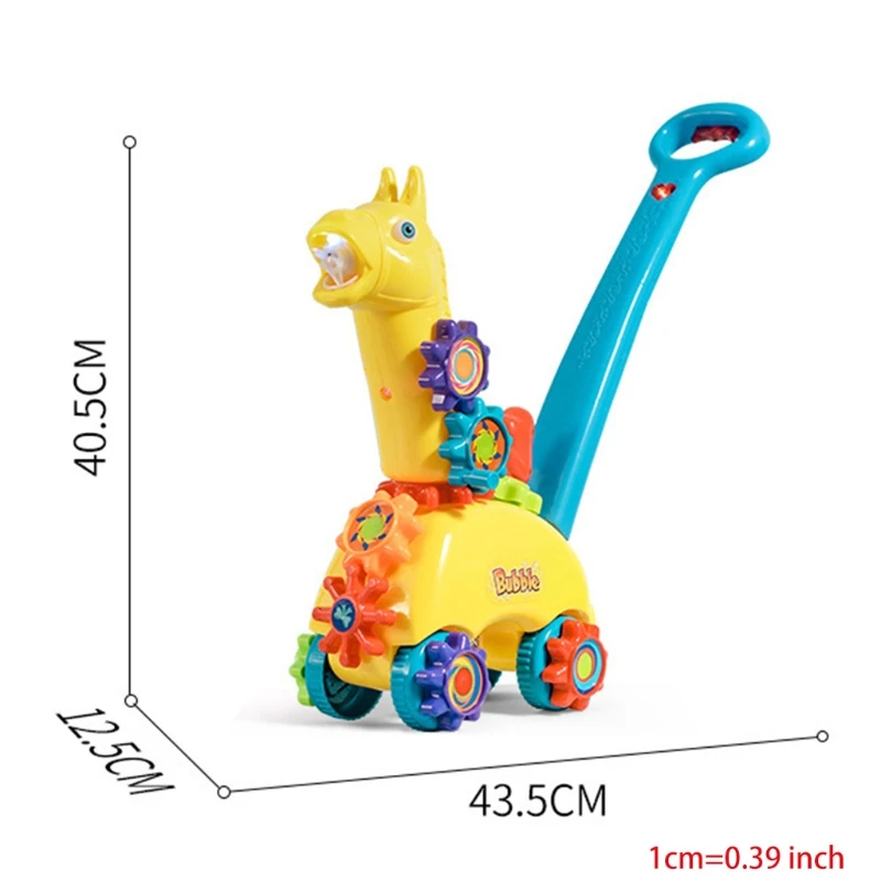 

Hand Push Giraffe Electric Bubble Machine Automatic Blowing Bubble Car Blower Maker Outdoor Summer Toy with Light Music