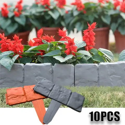 10 шт складной искусственный камень Забор PP пластиковый забор цветок забор-путь садовые украшения для сада и огород