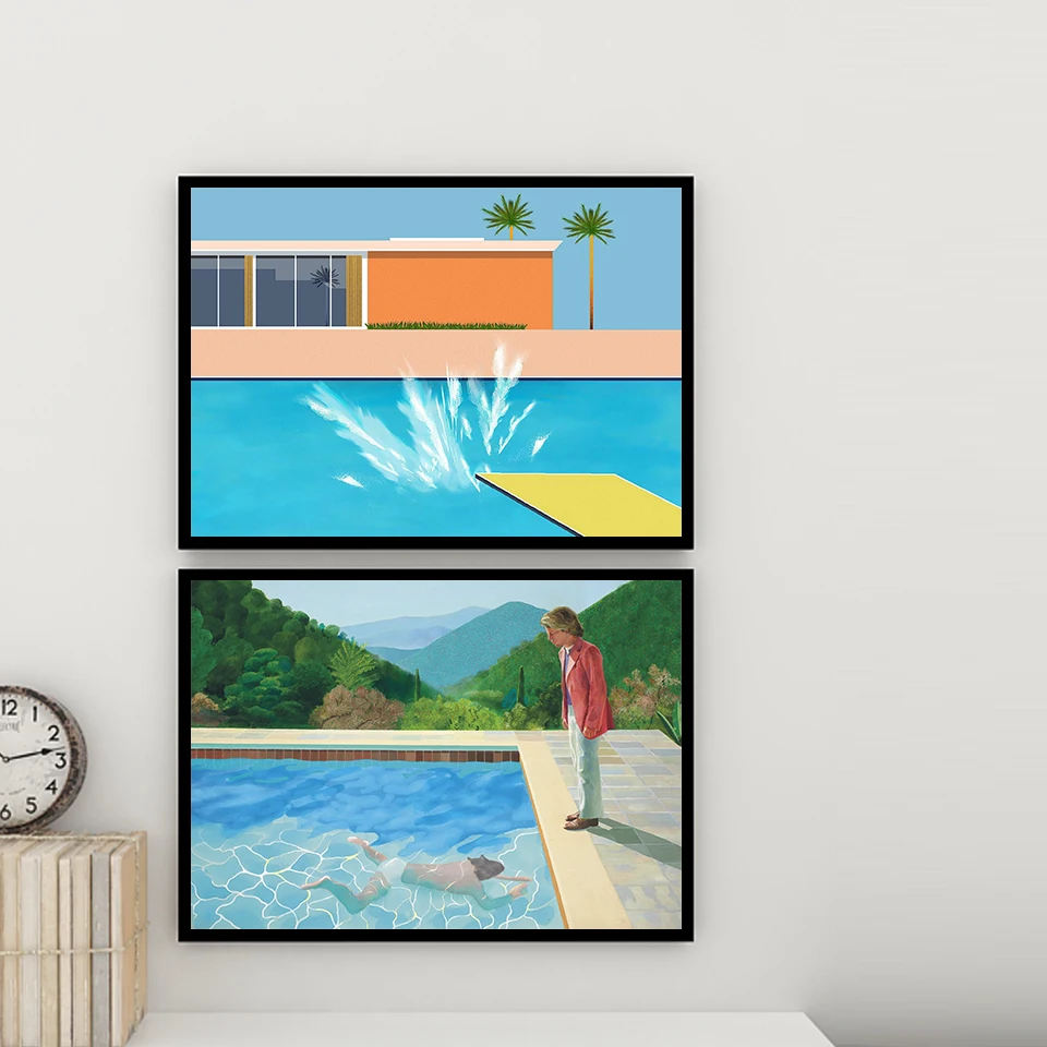 

Natural Pool Diving Poster Tropical Summer Canvas Painting Blue Series Art Print Modern Wall Picture For Living Room Home Decor