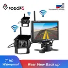 Podofo встроенный Беспроводной двойной ИК Ночное видение Водонепроницаемый зеркало заднего вида со встроенной камеры Системы + 7 дюймовый HD монитор для RV грузовик с прицепом