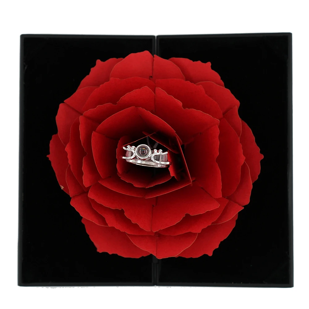 Прямая поставка кольцо для влюбленных с оленем реальное воспоминание любви 100