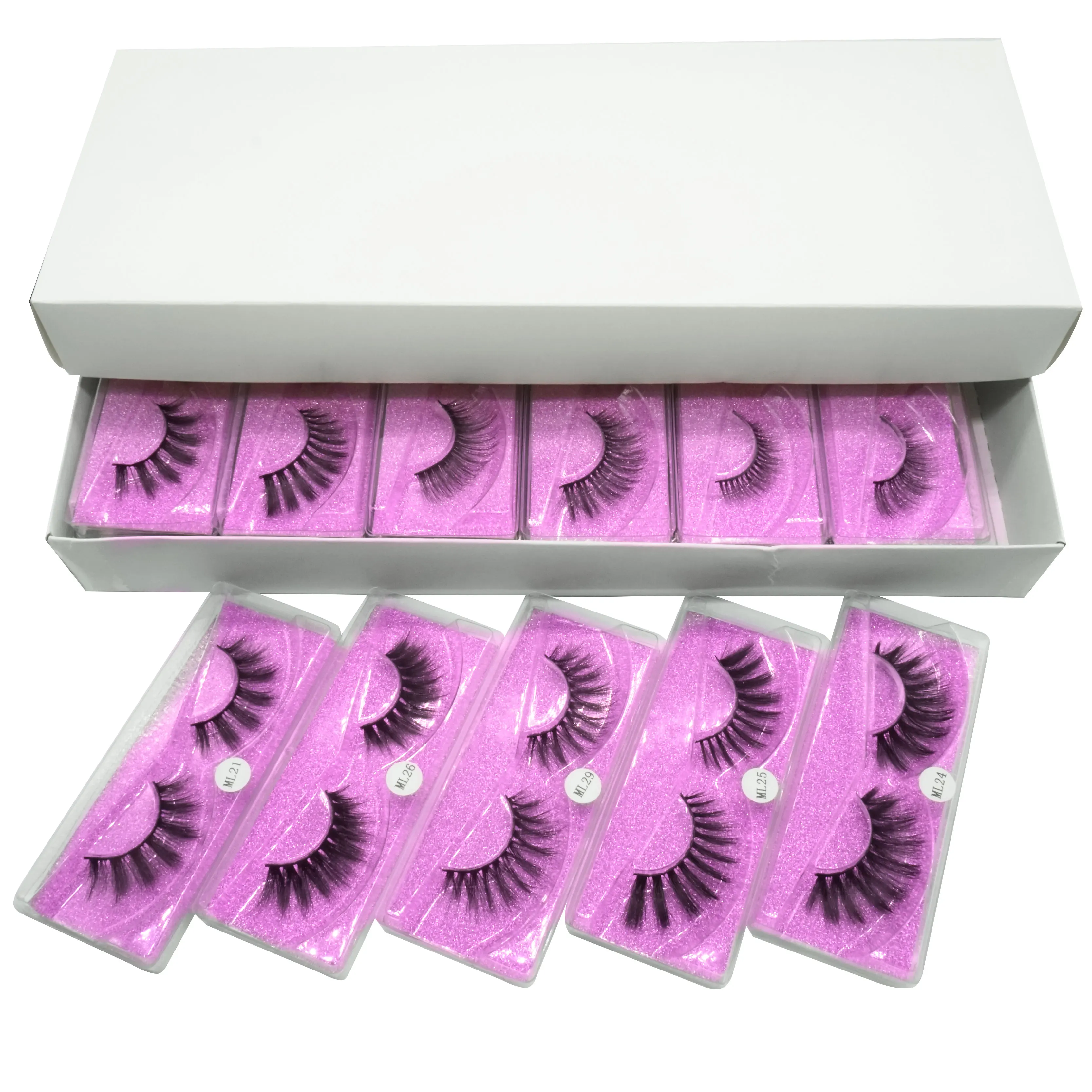 

Wholesale Eyelashes Set 3D Mink Lashes Pack Natural False Eyelashes Hand Made Makeup Eye Lashes Mix Mink Eyelashes Bulk Lashes