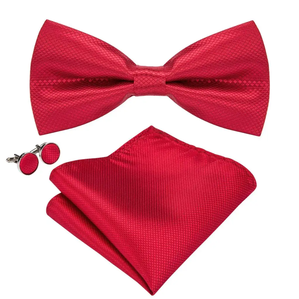 Мужская однотонная красная бабочка набор шелковые свадебные банты карманные