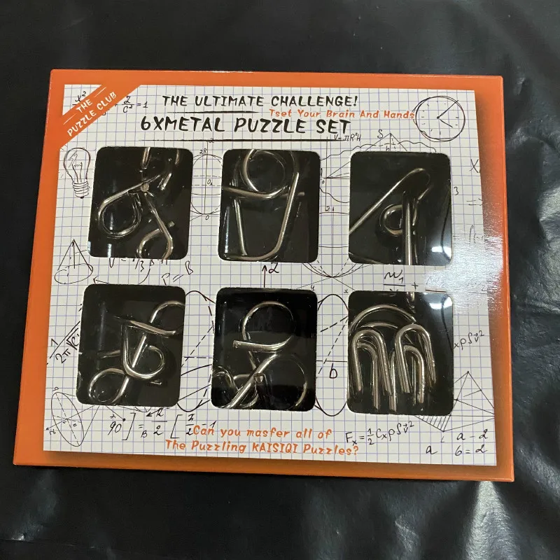 6 шт./компл. металлических материалов головоломка Монтессори провода IQ Разум