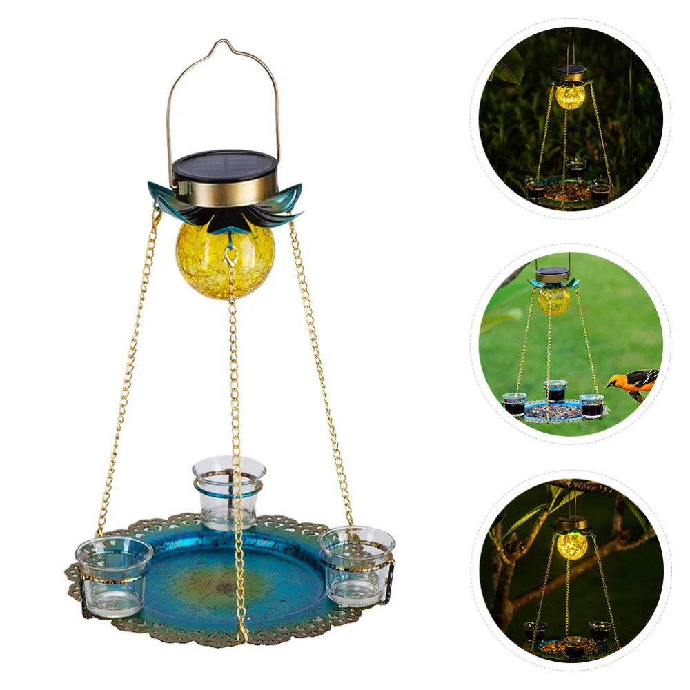

Creative Bird Feeder Solar Lantern Wild Hanging Bird Feeder Birds Feeding Cage