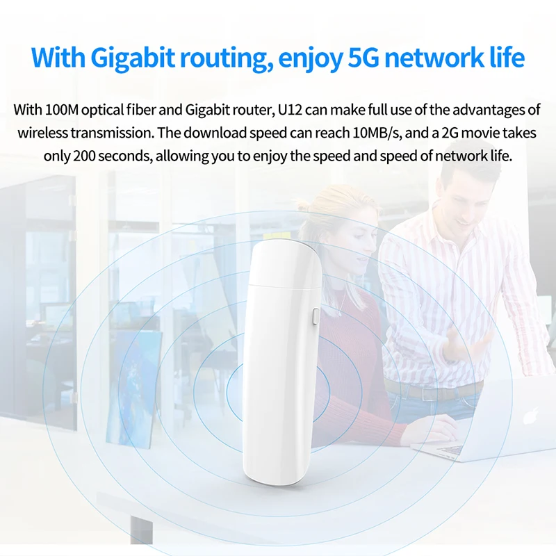 GLSMART GLU12 AC1300 Беспроводной двухдиапазонный авто-установка USB2.0 Мини Сетевой