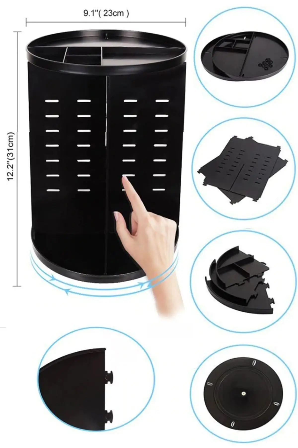 

New Fashion 360 Degree Rotatable Makeup Cosmetic Storage Box Organizer Jewelry Nail Polish Makeup Cosmetic Organizer Box