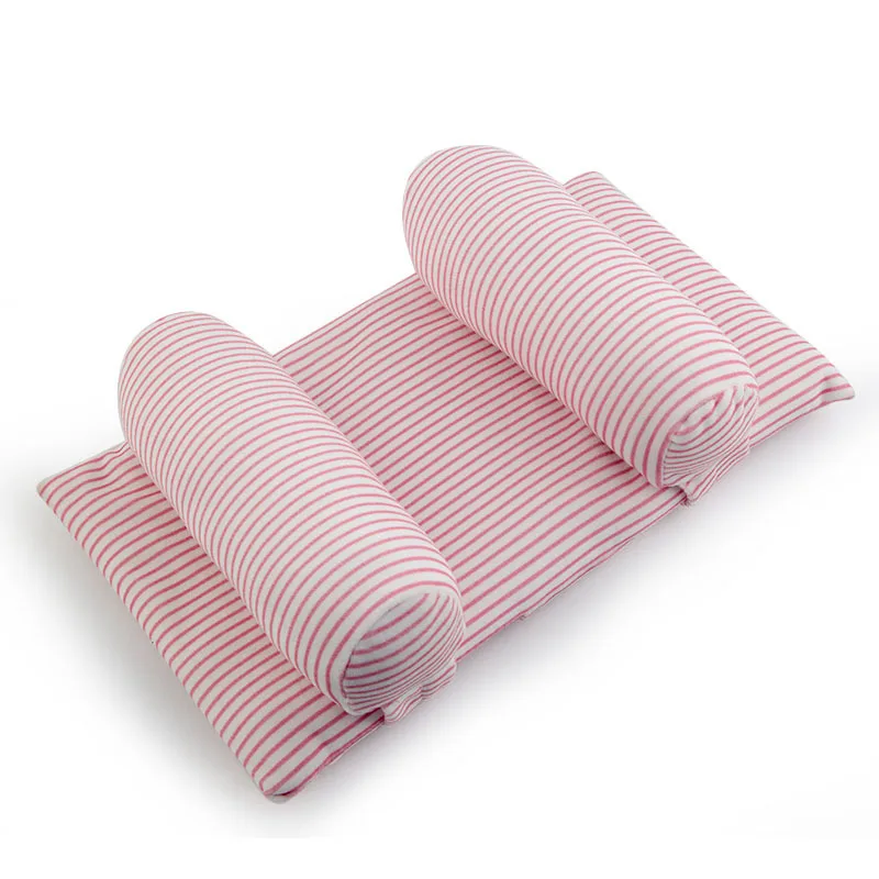 Подушка Детская Хлопковая в полоску комфортная не скатывается для сна от 0 до 24