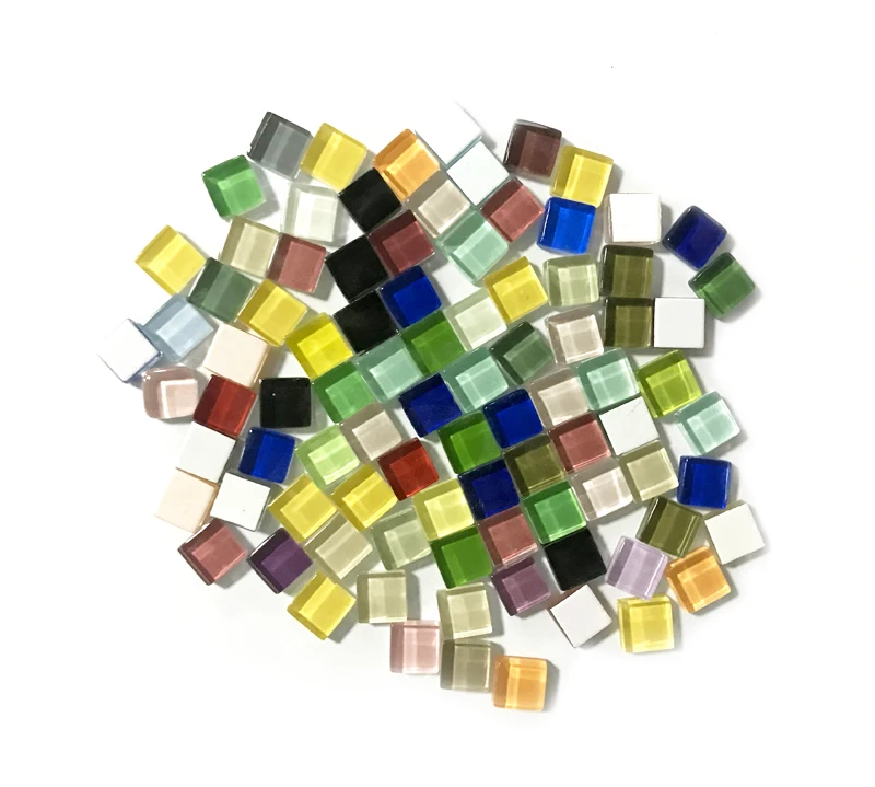 100 г (около шт) 1 см многоцветные квадратные мозаичные Стеклянные Плитки для