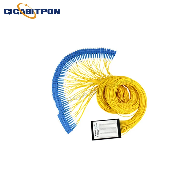 PLC ABS splitter SC/upc connector connector 0.9mm 1.5m on both sides FBT plc pigtail type FTTH ABS optical PLC splitter