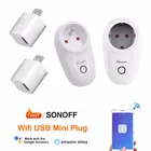 SONOFF вилка S26 адаптер переменного тока Micro-5V Wifi умная розетка работает с яндексом Алисой умный дом Alexa Echo Google Smartthings EWelink