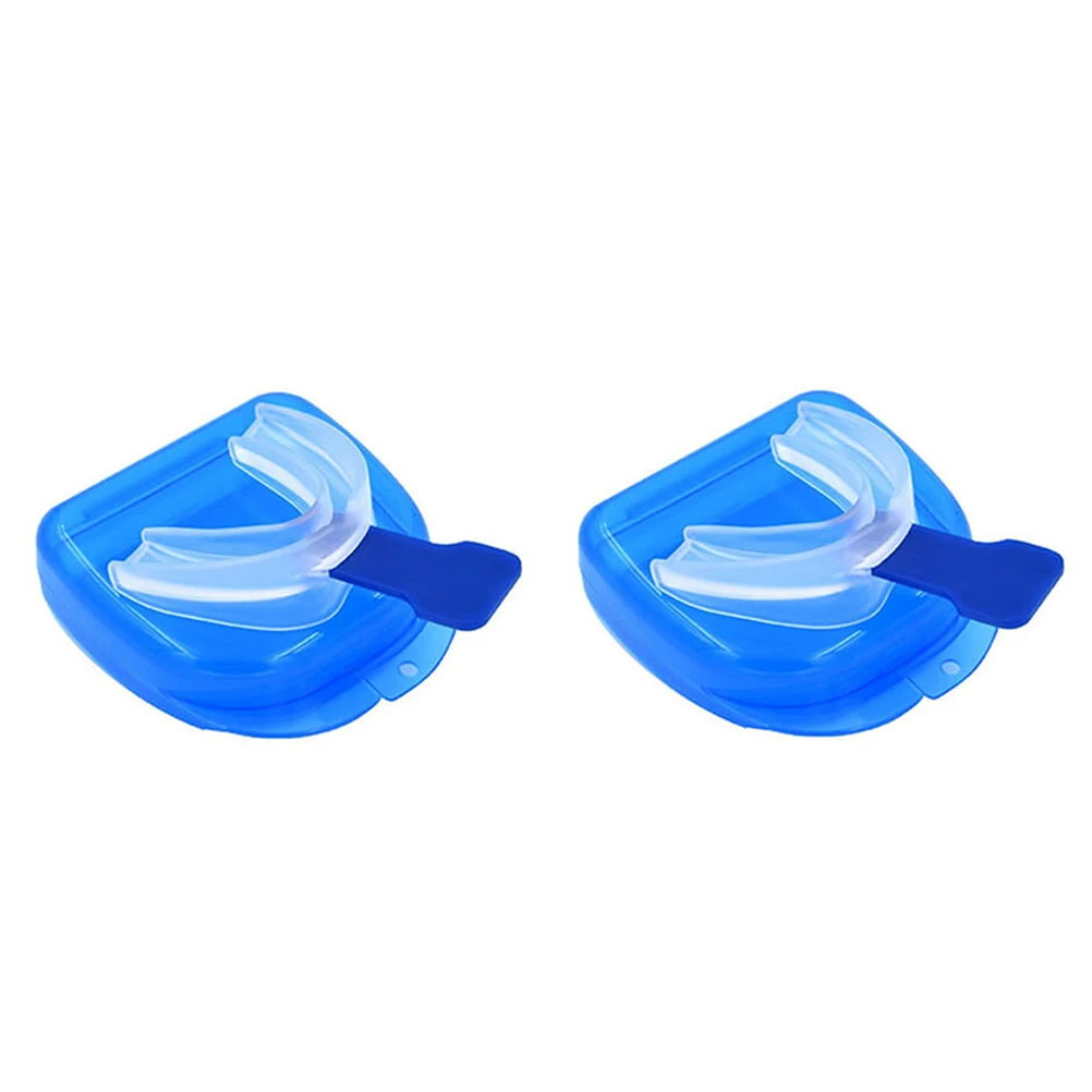 2pcs Stop Snoring Anti Snore Mouthpiece Apnea Guard Bruxism Tray Sleeping Aid Mouthguard