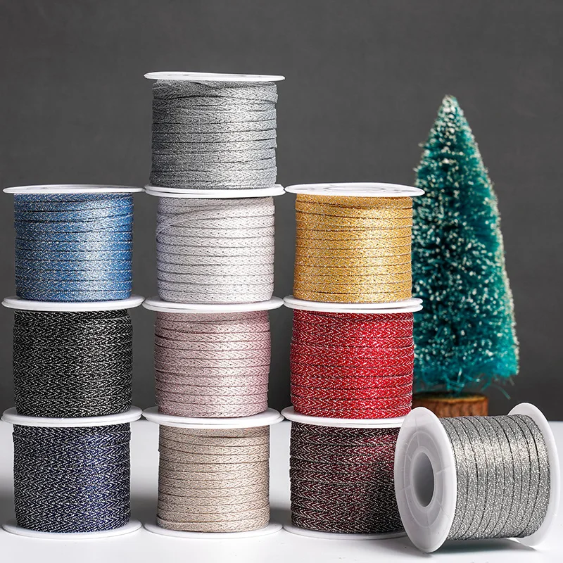 3 мм Отделка блестящая цветная лента в елочку подарочная упаковка Двусторонняя