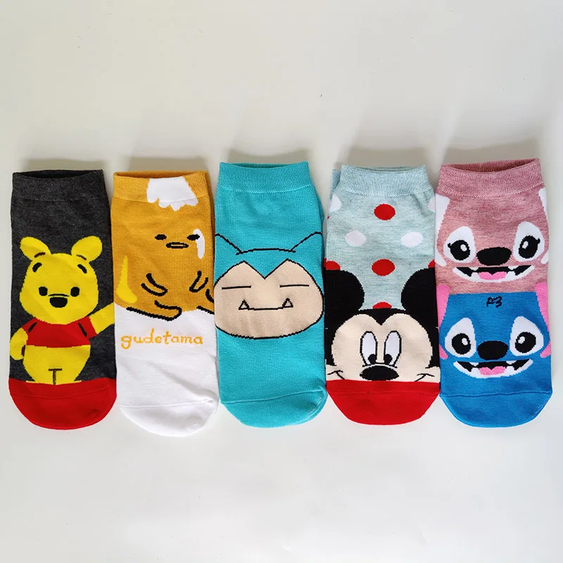 5 Pairs/Pack Cartoon Anime Funny Socks Women Short Low Cut Socks The Simpsons Theme Cute Unisex Comfortable Cotton Ankle Socks images - 6