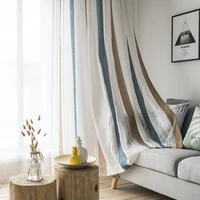 modern striped chenille tulle curtains for living room bedroom geometric sheers curtain drapes for windows