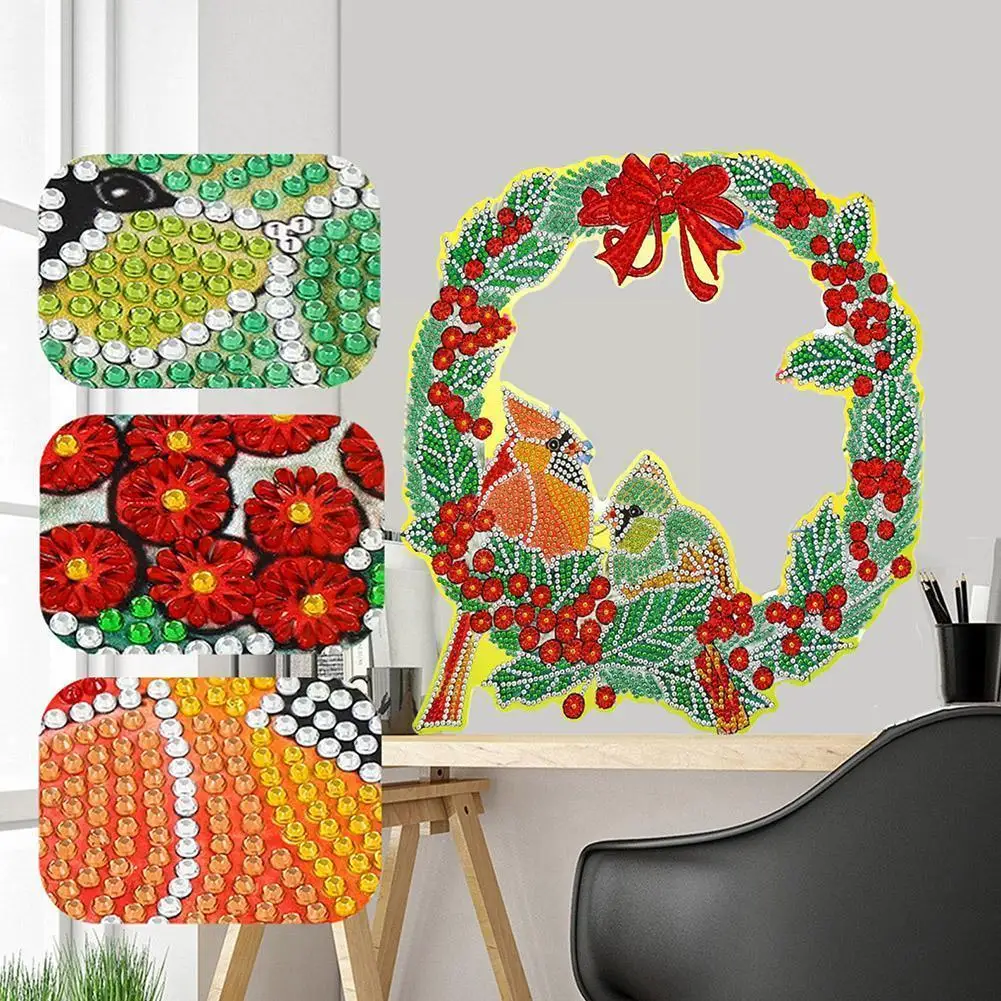 

5D Diamond Show Flowers Full Drill Square Rhinestones Diamond Cross Animals Wreath Decoration Home Stitch Cartoon Embroider V1V3