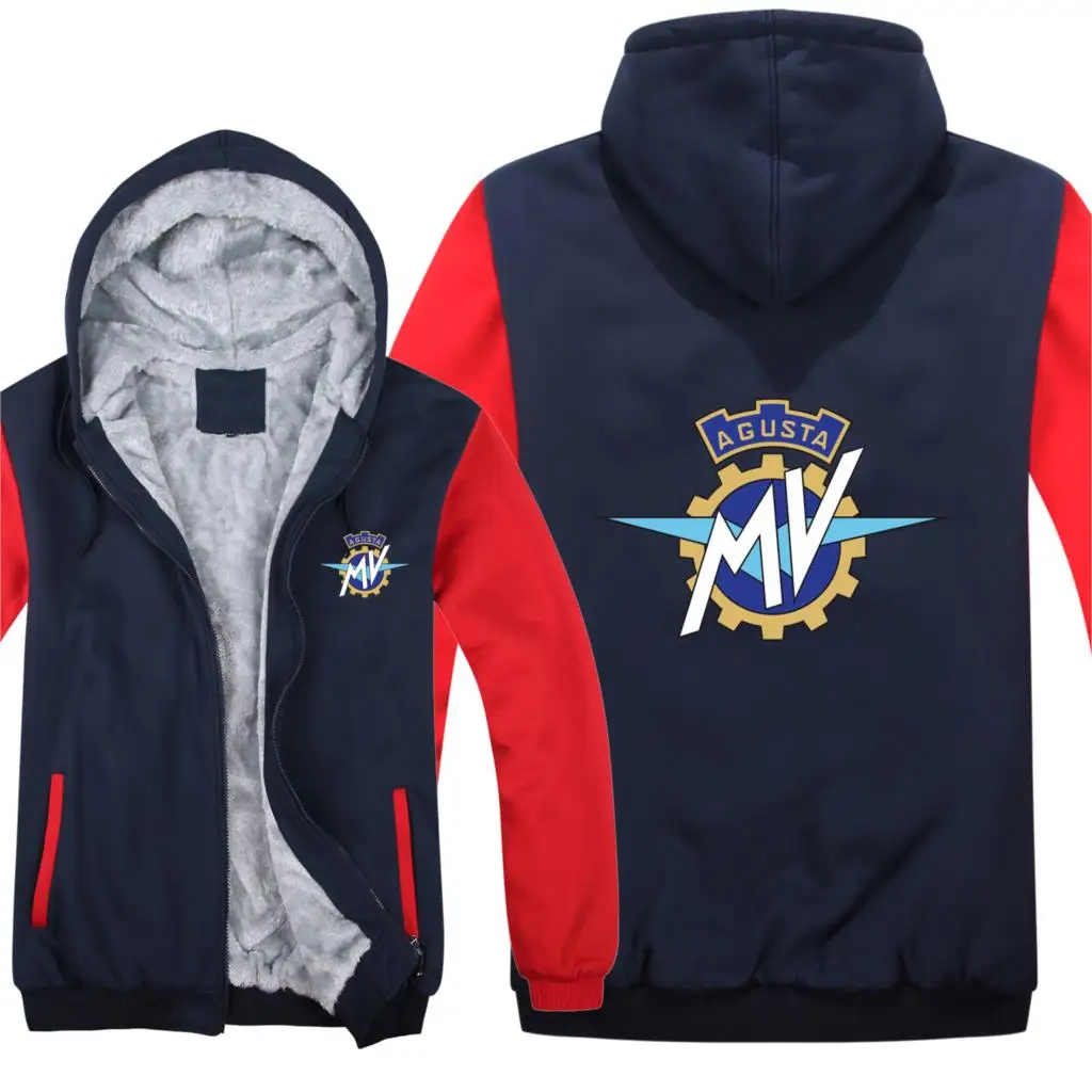 

MV Agusta Hoodies Winter Men Fashion Wool Liner Jacket MV Agusta Motorcycle Sweatshirts Men Coat