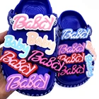 Подвески в виде английской обуви, 1 шт., для самостоятельной сборки, значок для крокодиловой бабабы, отверстие для браслета, аксессуары в виде тапочек, Детские праздничные подарки на Рождество