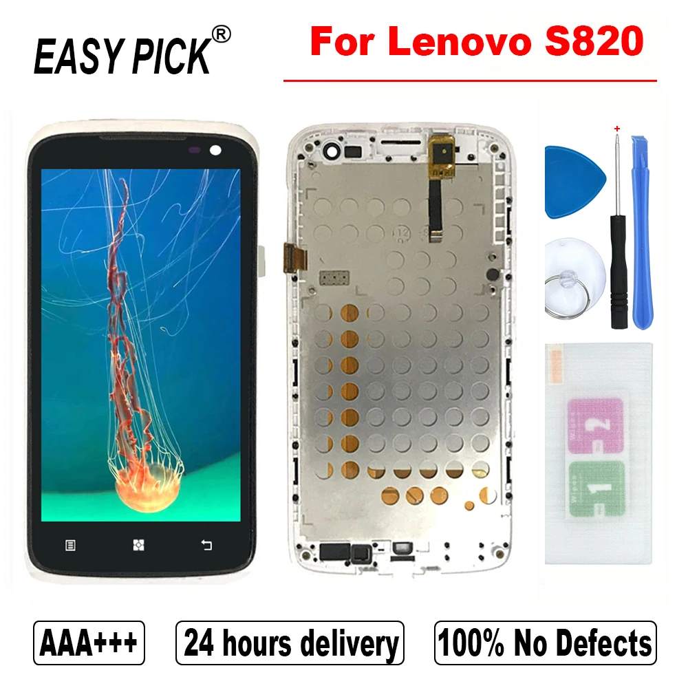 Для Lenovo S820 ЖК дисплей сенсорный экран дигитайзер сборка с рамкой бесплатные