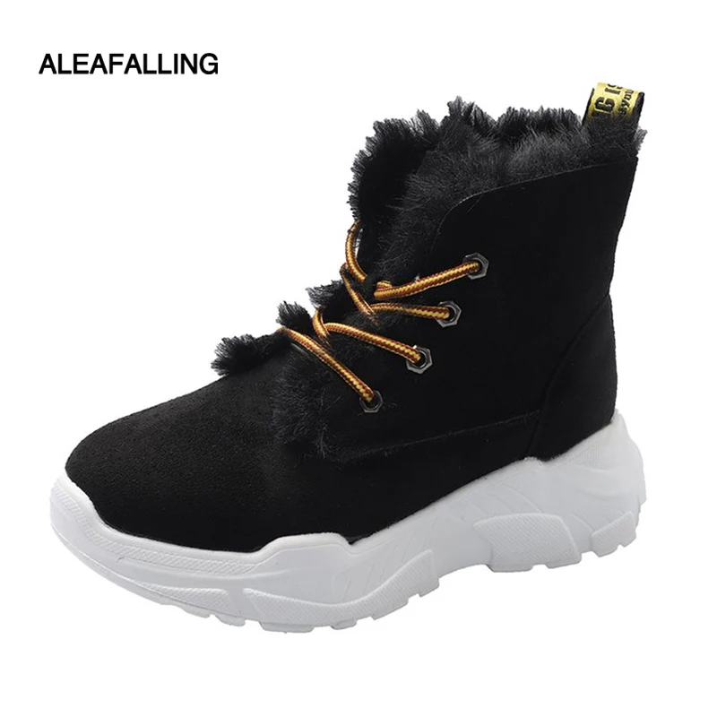 Aleafalling/Женская обувь зимние теплые ботинки на шнуровке для девочек уличные