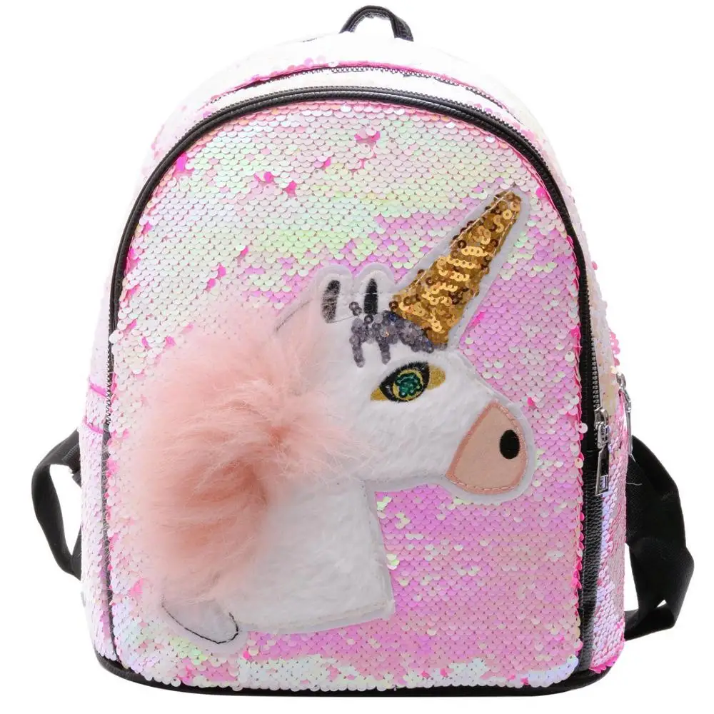 

Girls Unicorn Backpack with Sequins Bag Gift Schoolbag Children's 2020 Fashion School Shoulder Kids Kawaii Cute