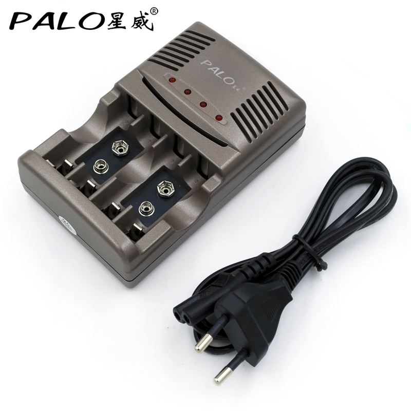 PALO светодиодный светильник умное зарядное устройство для Ni-MH NI-CD AA/AAA/li-ion 9V 6F22 аккумуляторные батареи+ 8 шт. AAA 1100mAh заряжаемая батарея