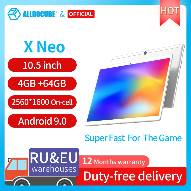 Ветвью ALLDOCUBE X NEO 10 5 дюймов 2 K 2560*1600 Super AMOLED Экран 6 9 мм ультра тонкий корпус