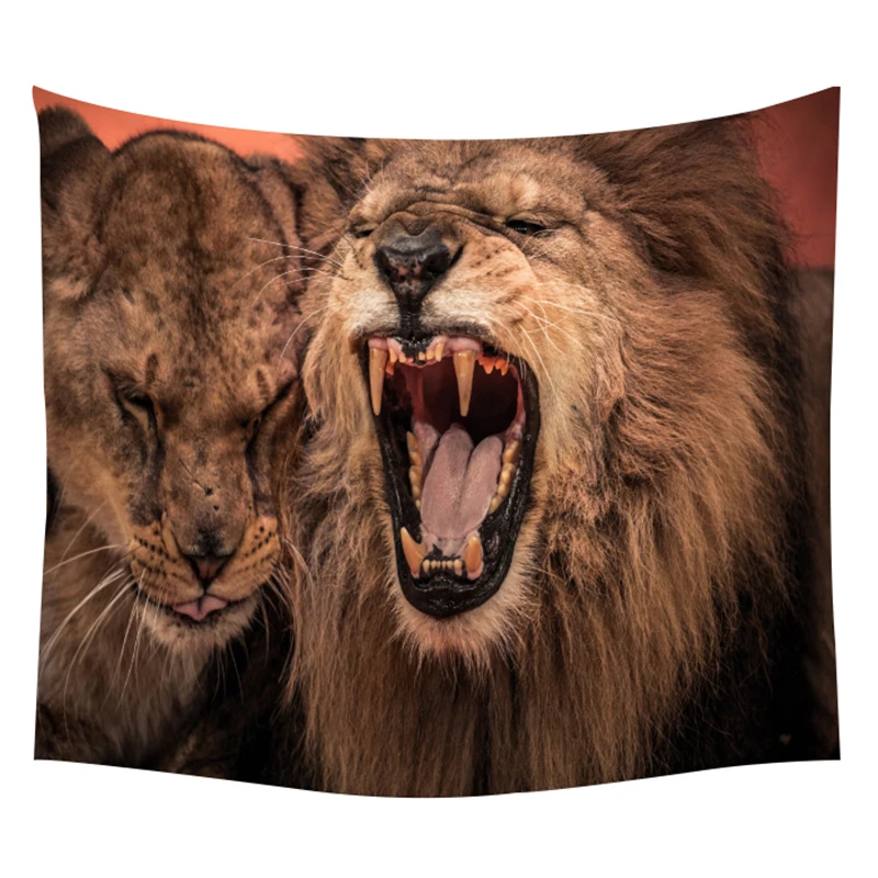

Lion Cat Animal Wall Tapestry Wall Hanging Carpet Printing Decorative Tablecloth Polyester Beach Towel Bedspread Home Decor