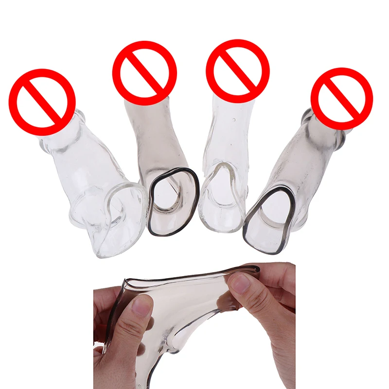 Мягкий расширитель для увеличения пениса силиконовый презерватив многоразовый