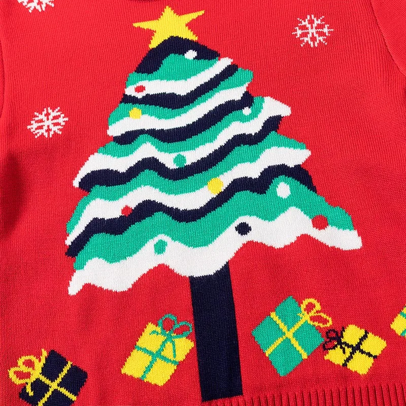 

New Christmas Boys Girls Sweaters Christmas Tree Print Winter Toddler Baby Clothes With Kids Christmas Sweater Pullover Cartoons