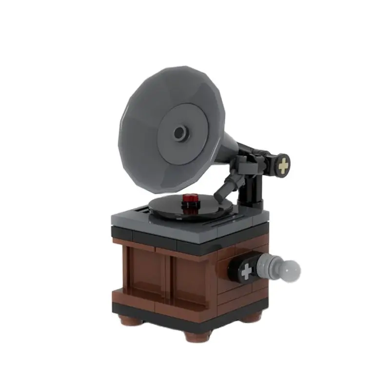 

MOC Mini Vintage Record Player Model Bricks Building Blocks Radio Set Christmas Edutation DIY Toys For Kid Gift 50PCS