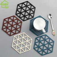 hollow solid color tea coaster nordic style household goods high temperature resistant silicone insulation pad non slip