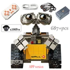 Новинка 687 шт. Disney Pixar WALL E моторизованный высокотехнологичный робот-мотор на дистанционном управлении с функцией мощности Детский конструктор игрушки подарок