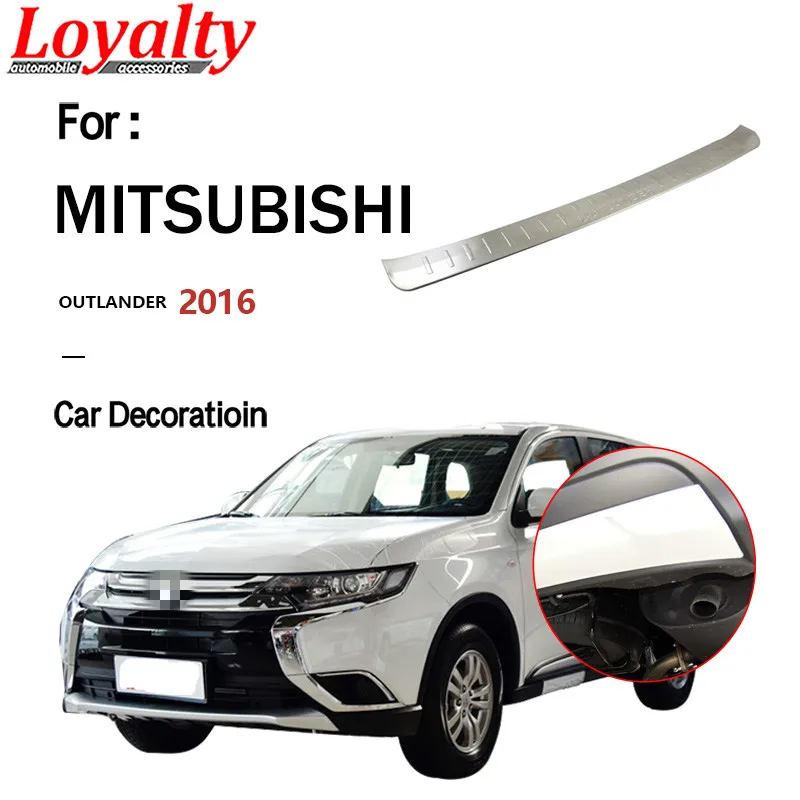 

Loyalty for Mitsubishi Outlander 2016 Exterior Outer Rear Bumper Trunk Guard Door Sill Cover Logo Stainless Silver Car Styling