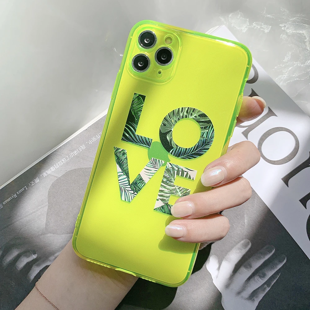 SUYACS флуоресцентный Прозрачный чехол для телефона iPhone 11 Pro Max XS XR X 7 8 Plus SE2020 мягкий