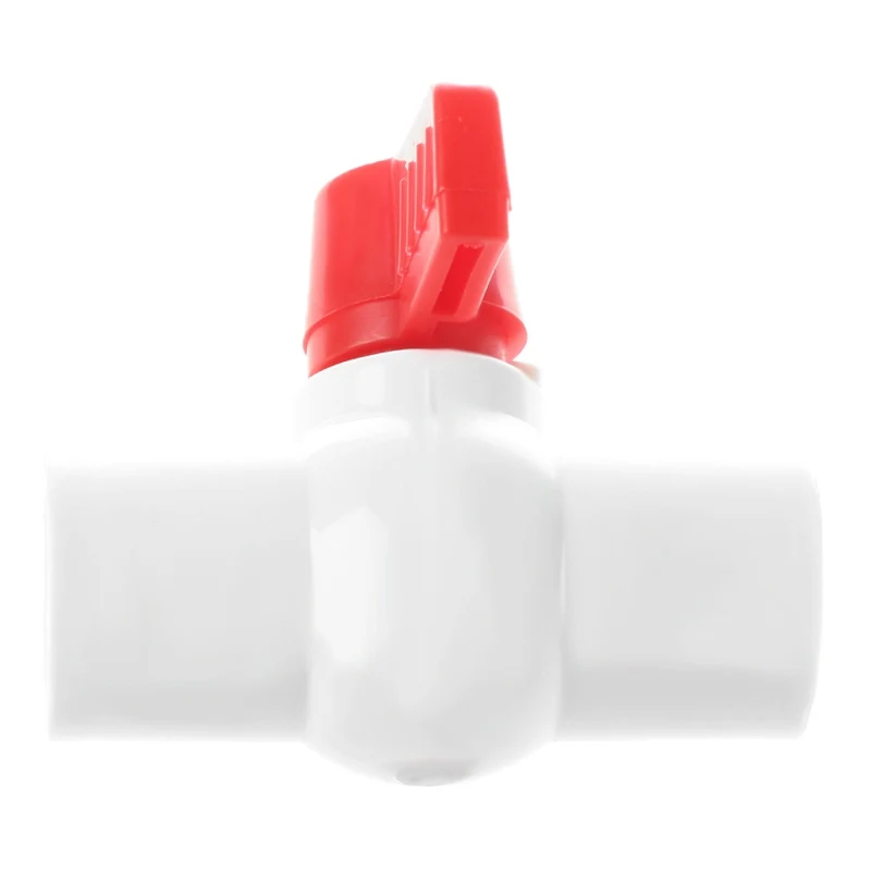 20 мм x Слип сантехника Т Ручка полный порт PVC-U шаровой кран белый + красный |