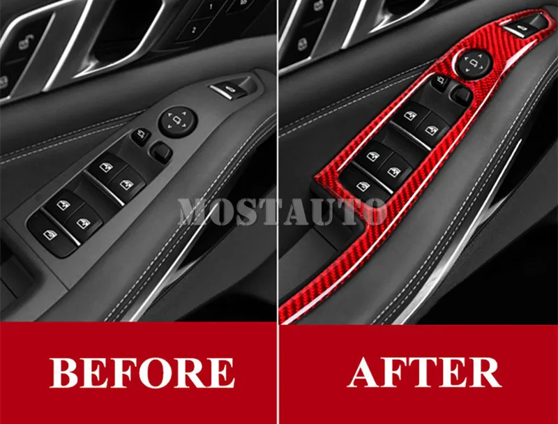 Для BMW X5 G05 карбоновое волокно Автомобильная дверь окно переключатель кнопка