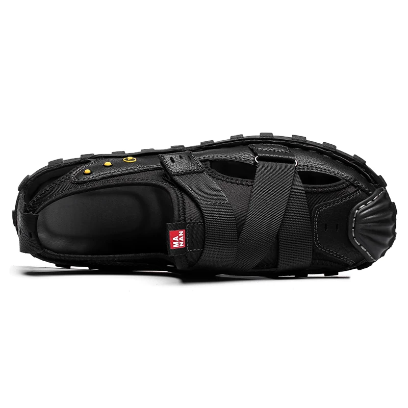 Мужские кожаные сандалии высокого качества повседневные пляжные дышащие туфли