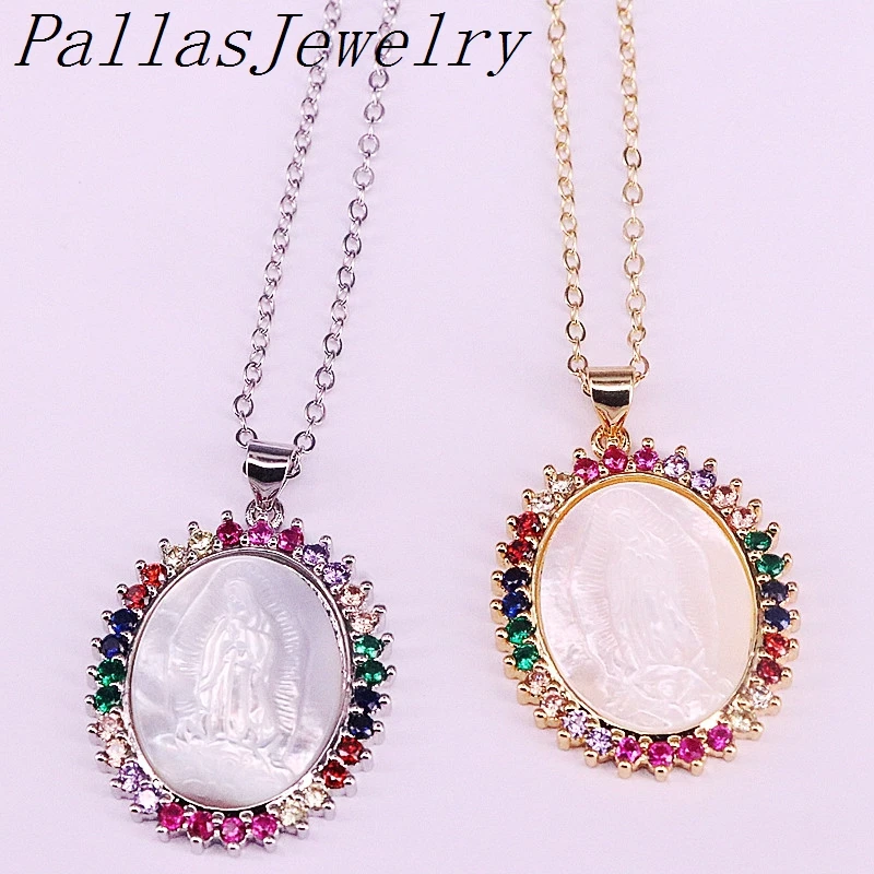 5 шт. ожерелья-подвески золотого/серебряного цвета с изображением Иисуса/Девы