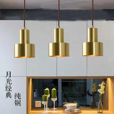 Европейский скандинавский небольшой медный латунный подвесной светильник