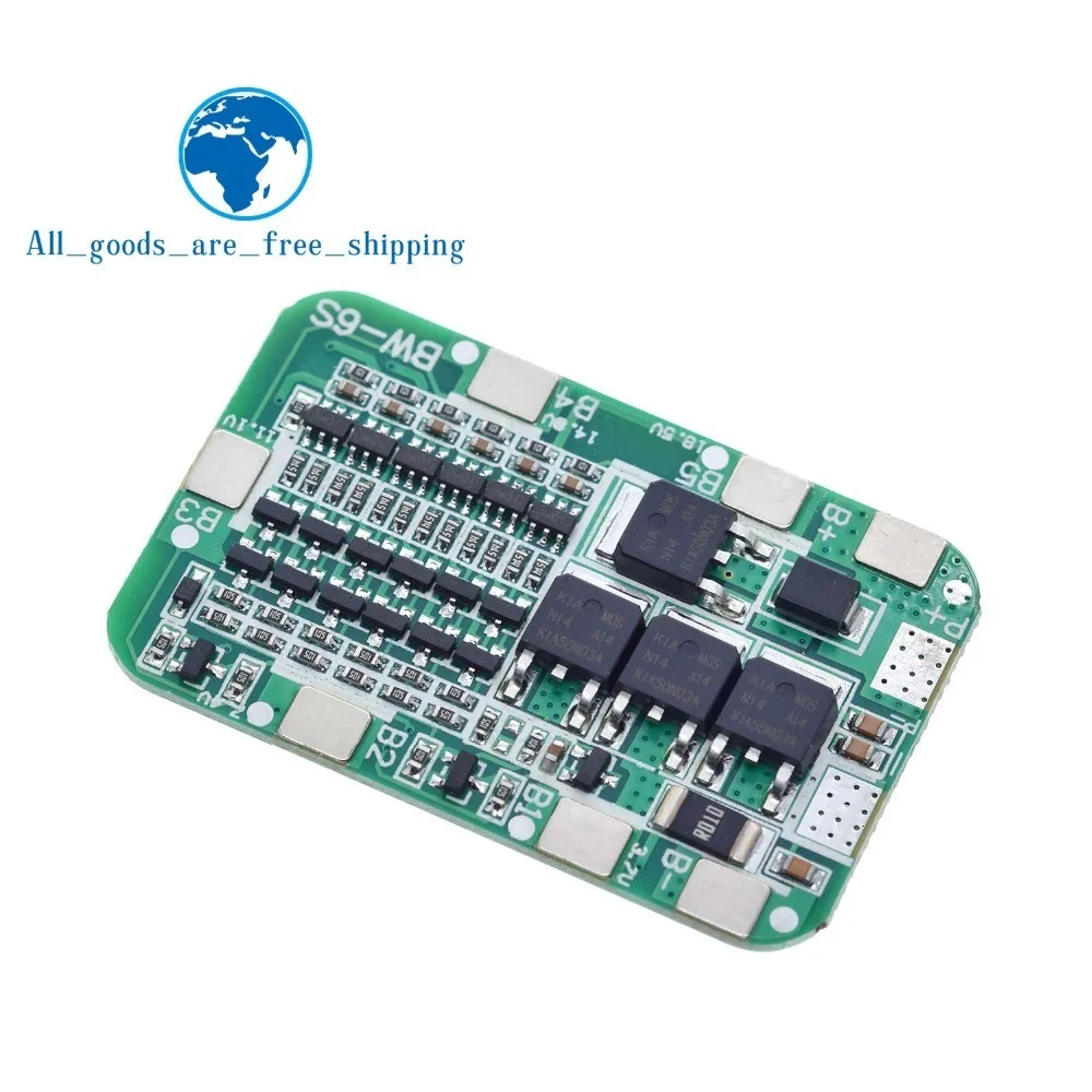 TZT 6S 15A 24V PCB плата защиты BMS для 6 пакетов 18650 литий-ионная литиевая батарея ячеечный модуль новое поступление