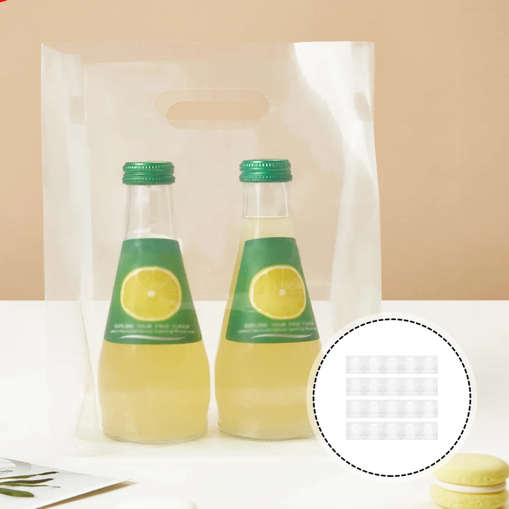 

100pcs Disposable Shopping Bags Merchandise Storage Pouches Food Service Bags