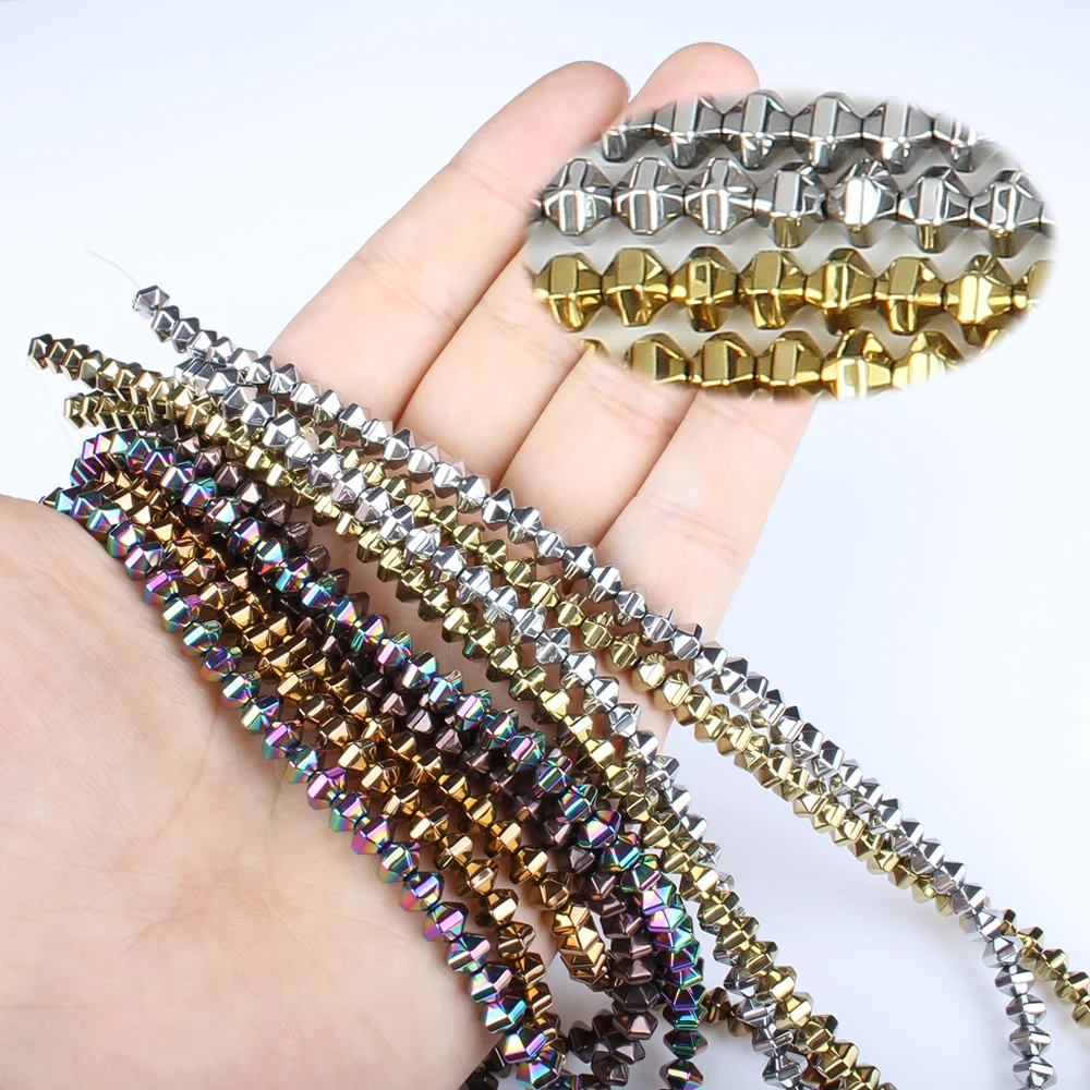 Натуральный камень 6x4 мм 4x4 цветные алмазные гематитовые бусины ювелирные