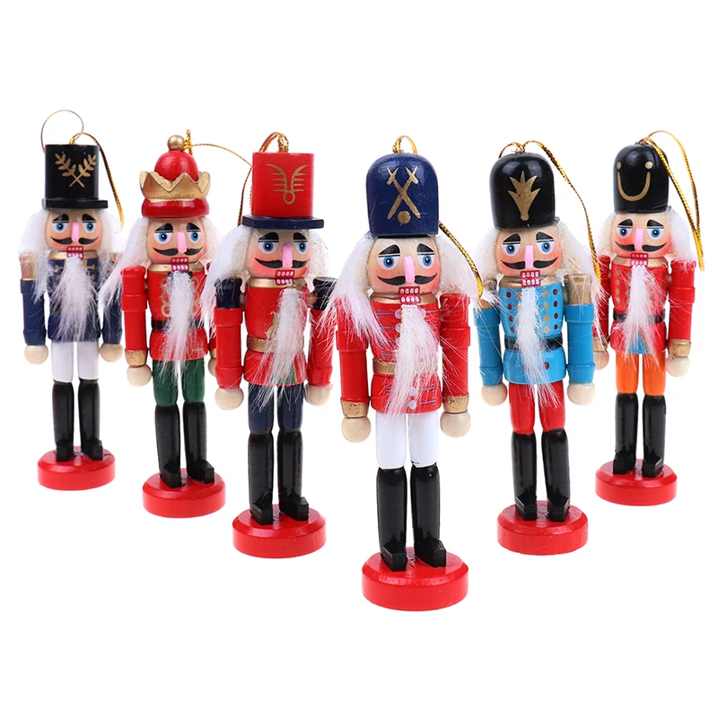 

12cm Nutcracker Puppet Christmas Ornaments Desktop Decoration Cartoons Drawing Walnuts Soldiers Band Dolls Nutcracker Miniatures