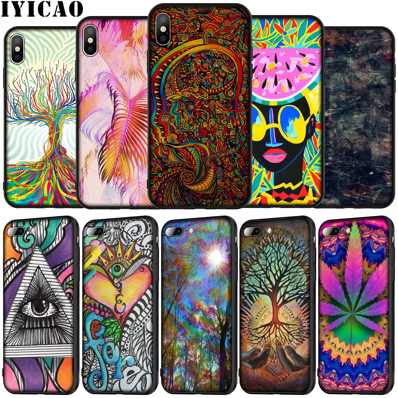 Абстрактный Crazy Trippy hippy Marijuanas мягкий чехол для телефона iPhone 12 Mini XR X XS 11 Pro Max 5 5S SE 6 6S 7