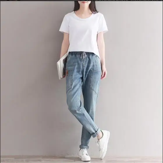 2019 зимние брендовые джинсы Для женщин шаровары штаны модные длинные Винтаж