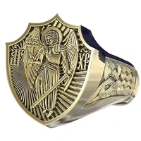 fashion bronze punk ring male vintage greek angel wings cross signet biker rings for women men hip hop viking boho jewelry 2020